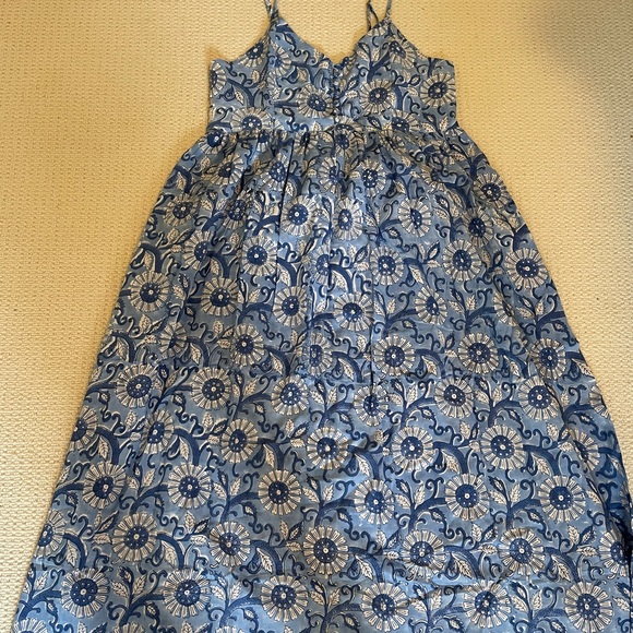 Block print floral cotton dress sundress nightgown size small handmade - Picture 3 of 8